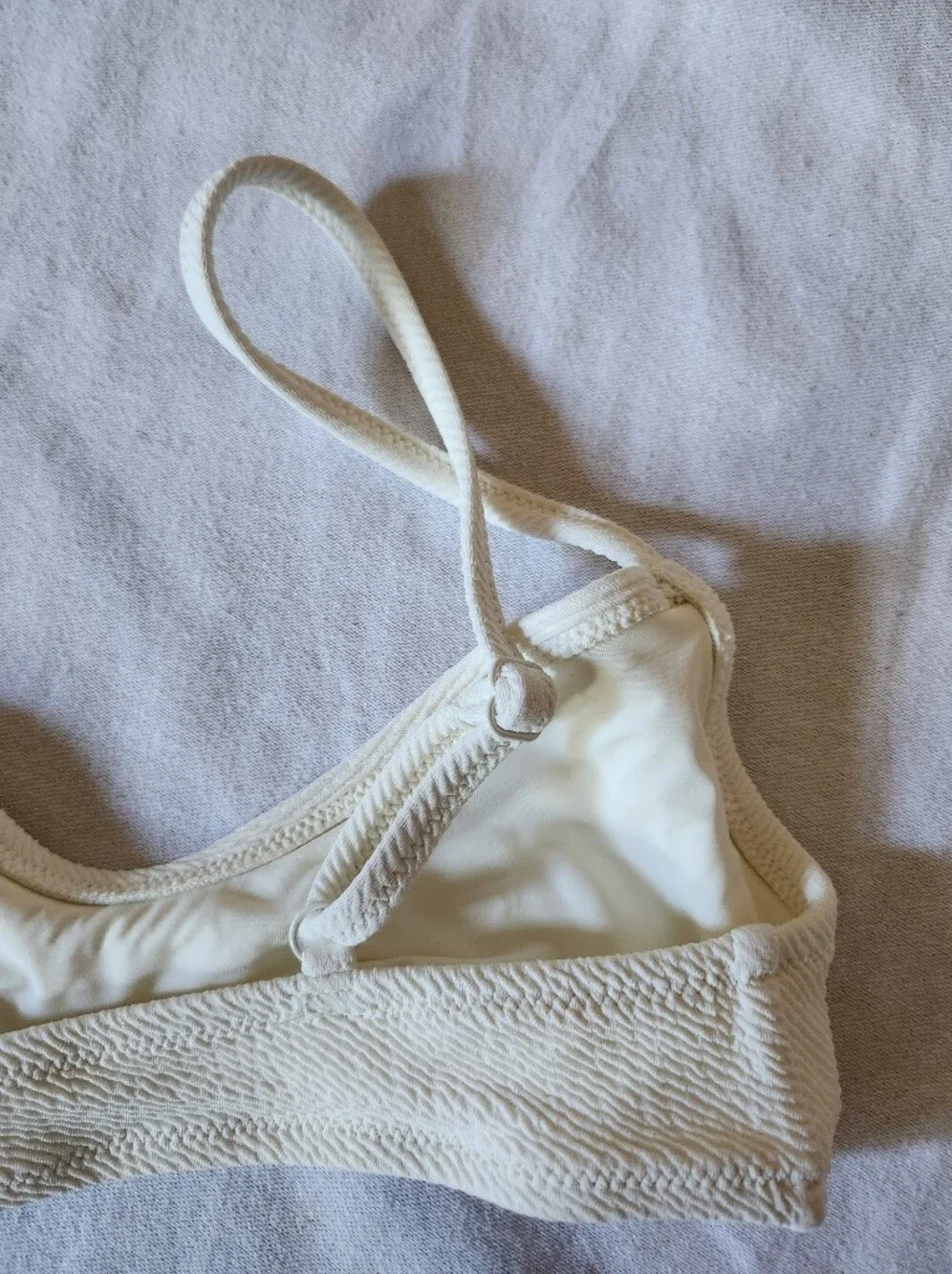 NWT Solid & Striped The Rachel Bikini Top XS Cream Ivory Textured